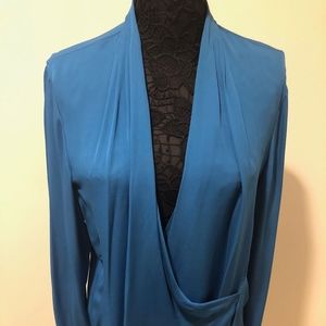 NWT Elie Tahari 100% Silk wrap style Top